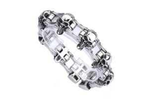 Fashion Design Jewelry Skull Head Chain Stainless Steel Bracelet for Men