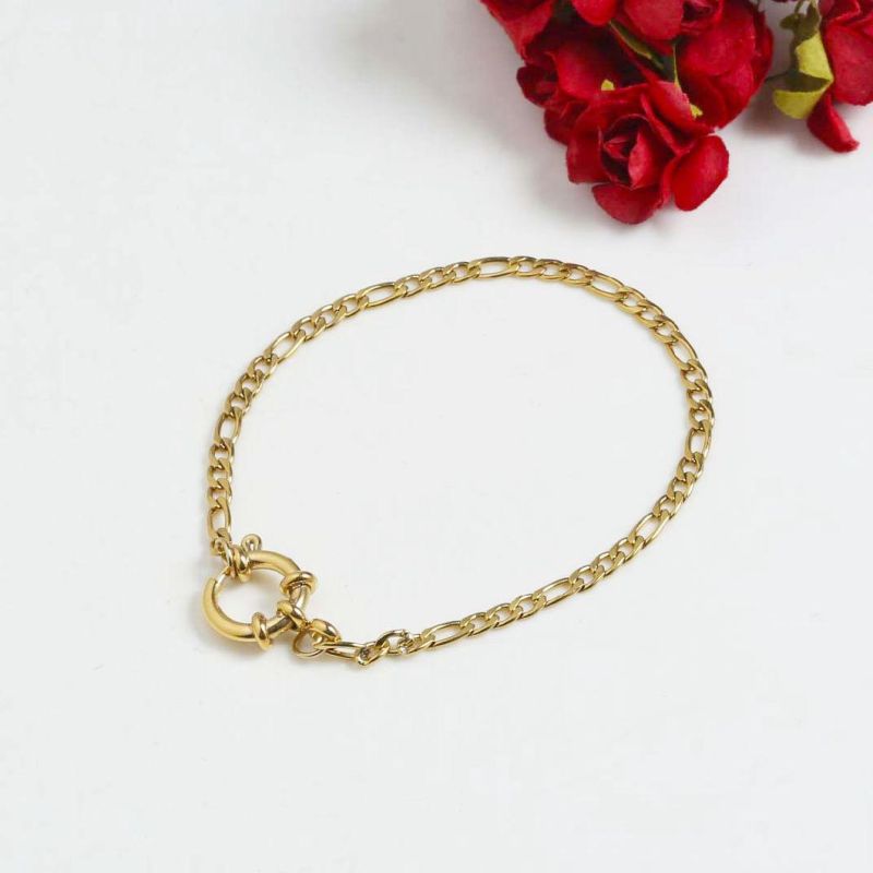 Manufacturer Custom 18K Gold Plated Fashion Jewelry Bracelet Waterproof Top Ranking Charm Bracelet 18K Stainless Steel Bracelet Wholesale