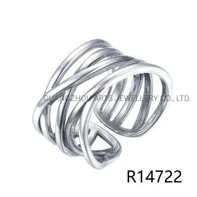 New &amp; Latest 925 Sterling Silver Multilayer Line Irregular Adjustable Ring
