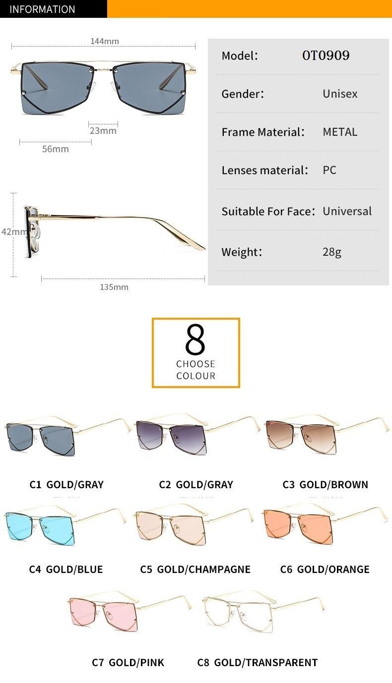 2020 Metal Triangle Small Frame Personality Punk Sunglasses