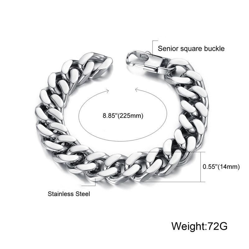 Stainless Steel Chain Bracelets for Mens Link Chain Wristband Bangle Bracelets