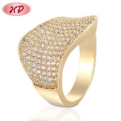 Holesale Fashion Women Ring Zircon CZ Rose Gold Color Party Wedding Band Ring for Women Jewelry