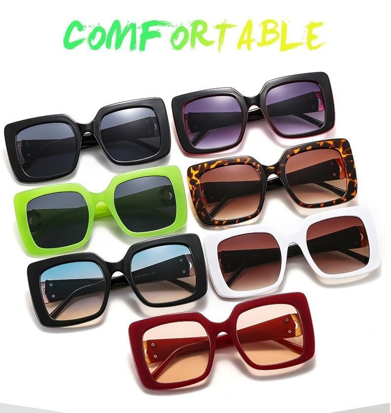 2021 New Arrivals Fashion Designer Square Frame Women Oversized Shades Sunglasses