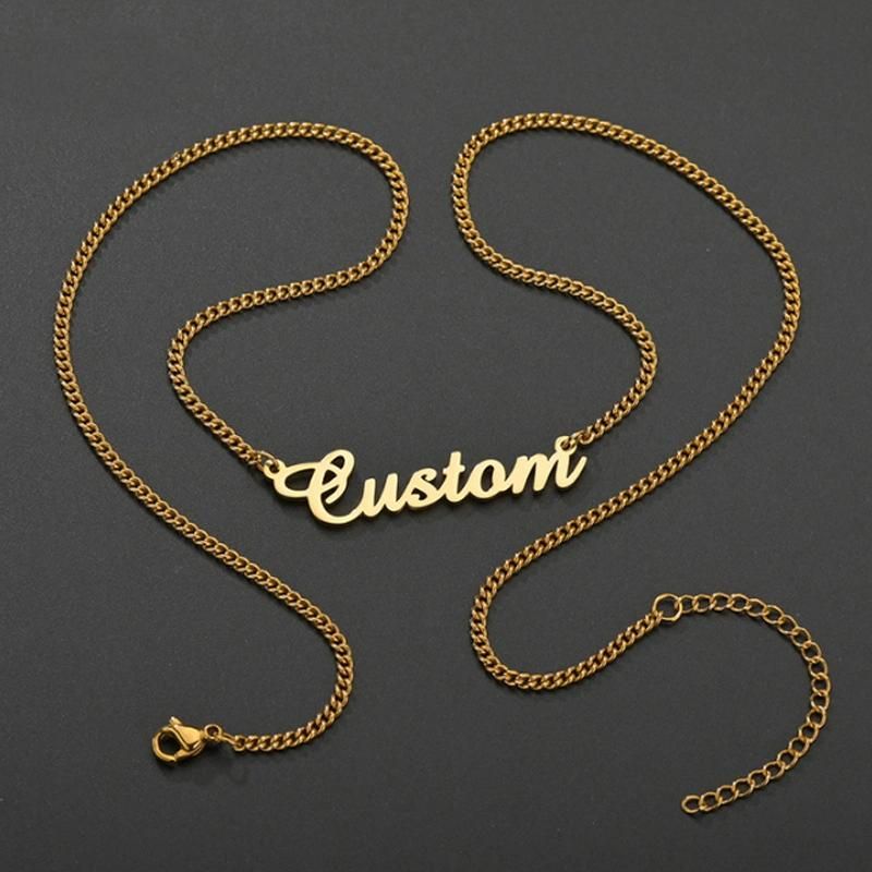 Name Necklace DIY Letter Clavicle Chain Stainless Steel English Letter Name Necklace