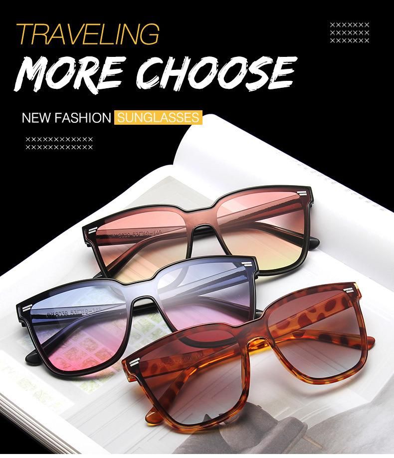 New Fashion Big Frame Sunglasses Gradient Color Beach Sunglasses