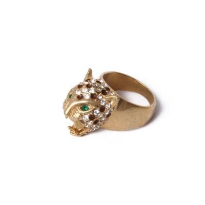 2018 Most Popular Fashion Jewelry Tiger Head Gold Ring