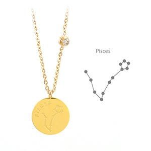Wholesale Yellow Gold Covered on Stainless Steel Constellation Pendant Necklace Teemtry. COM