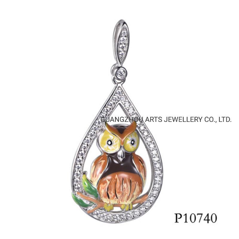 925 Sterling Silver Enamel Jewelry Bird Pendant