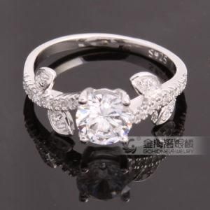 Hot Selling Silver Engagement Rings with Leaf Shape