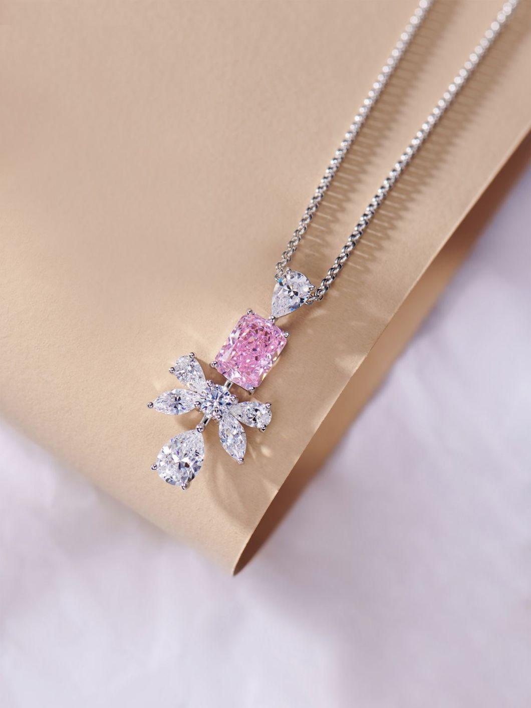 Fashion Jewelry High Carbon Diamond Butterfly Water Drop Cut Zircon Necklace Silver 925 Wedding Necklace