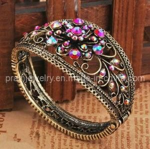 Spring Fashion Red Rhinestone Ancient Hollow Alloy Bracelet (PB-038)