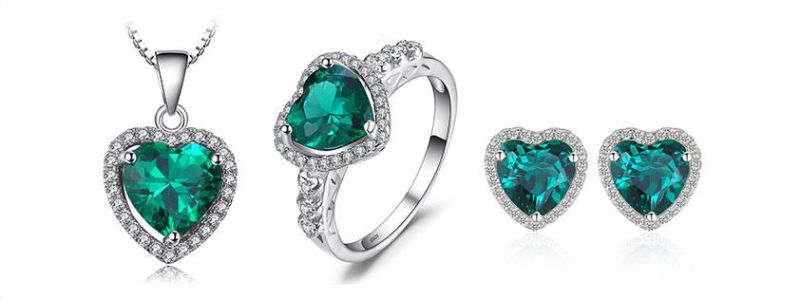 Wholesale 925 Sterling Silver Jewelry Created Gemstone Ruby Ring Jewelry Set