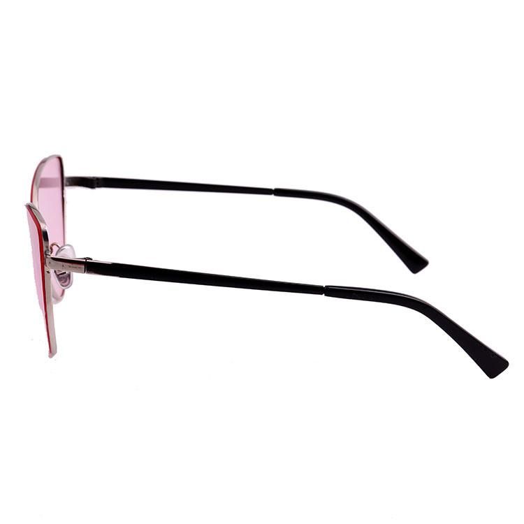 2019 Designer Cat Eye Pink Lens Metal Sunglasses