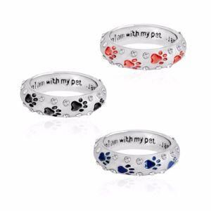 Dog Paw Footprints Simple Jewelry Ring