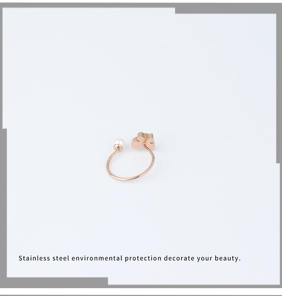 Fashionable and Beautiful Pearl Stainless Steel Ring