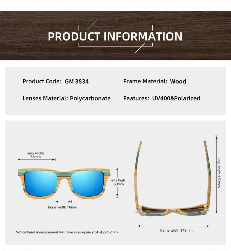 Italy Brand Classical Designer Custom Logo Tac Polarized Men Wood Sunglasses