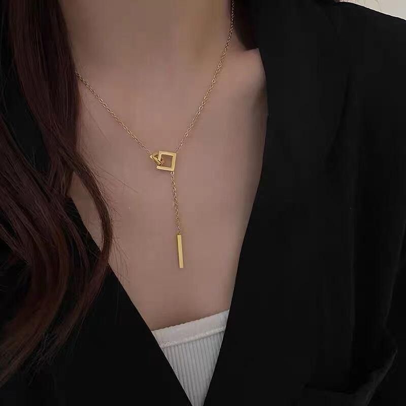 Titanium Steel Color Jewelry Korean Light Luxury Temperament Clavicle Chain Necklace