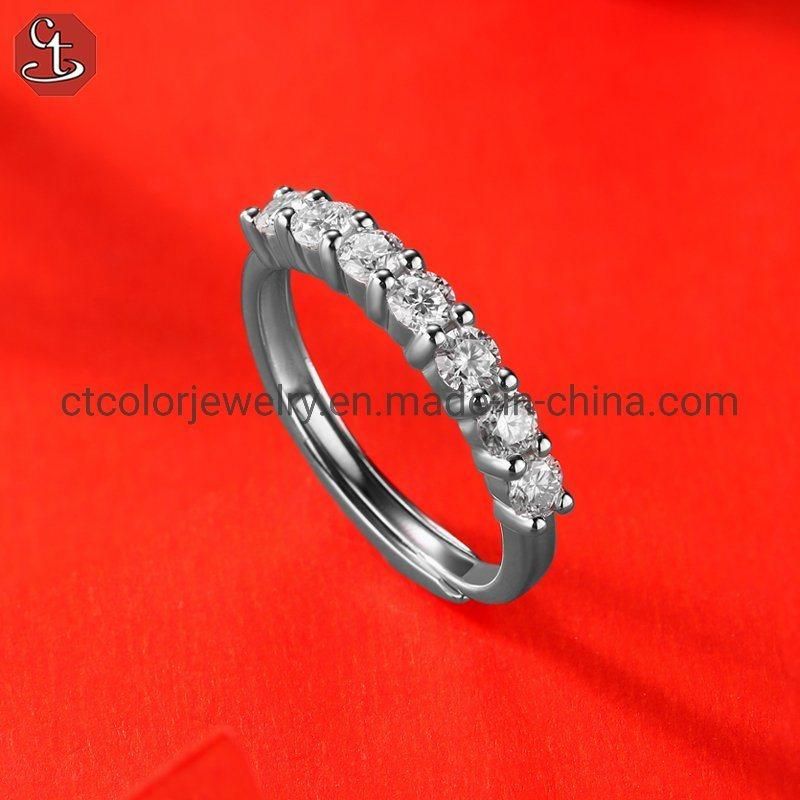 Fashion Simple Style Moissanite jewelry 925 Sterling Silver Ring for women