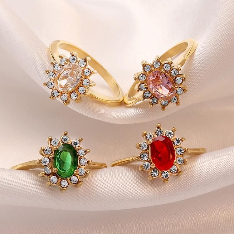 Engagement Wedding Ring Big Diamond Rings Jewelry Women Cheap Price 18K Gold Ring