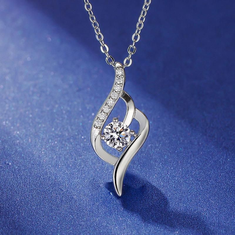 Explosive Constellation Necklace Female Imitation Mosang Stone Pendant Clavicle Chain Jewelry Manufacturers Direct Sales