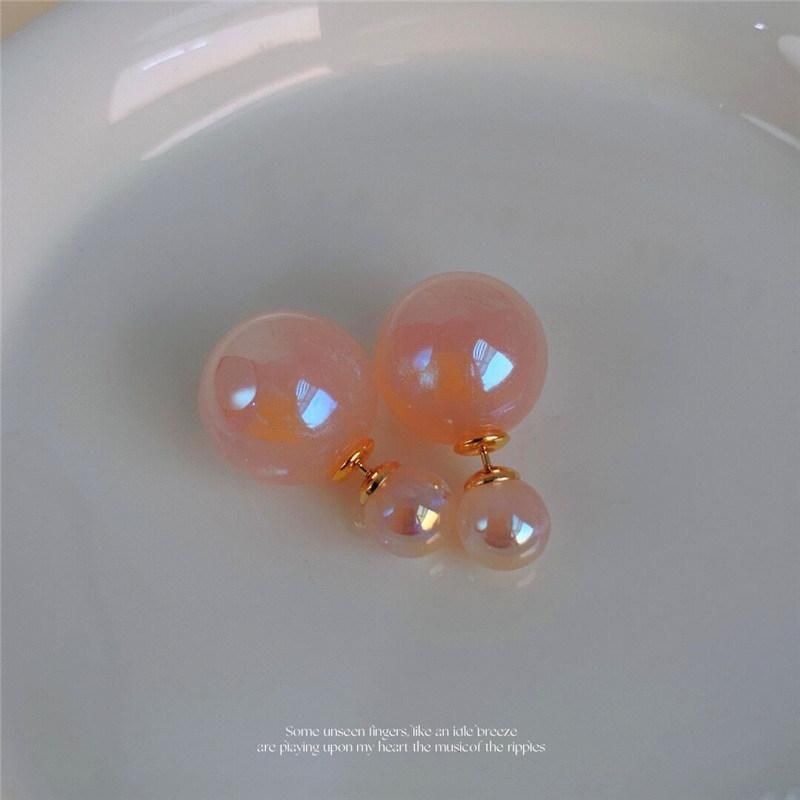 E2022 Year New Trendy Blue Pink Green Colorful Front-Back Design Fresh Water Oil Pearl Fashion Women Earrings