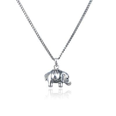 2022 Cute Little Elephant 925 Sterling Plain Silver Pendant Necklace