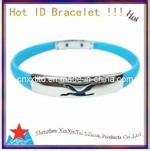 Silicone Bracelet With Stainless Steel Buckle and Clasp (XXT 10013-7)