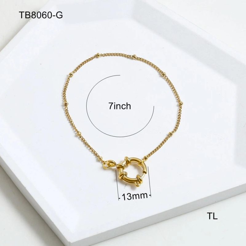 Manufacturer Custom High Quality Fashion Jewelry New Arrivals Stainless Steel 18K Gold Plated Gold Fill Jewelry Waterproof Bracelet