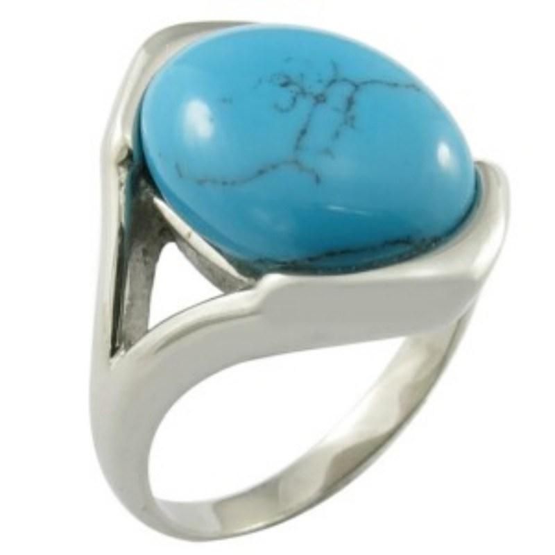 Gem Stone Ring Turquoise Jewelry Steel Ring