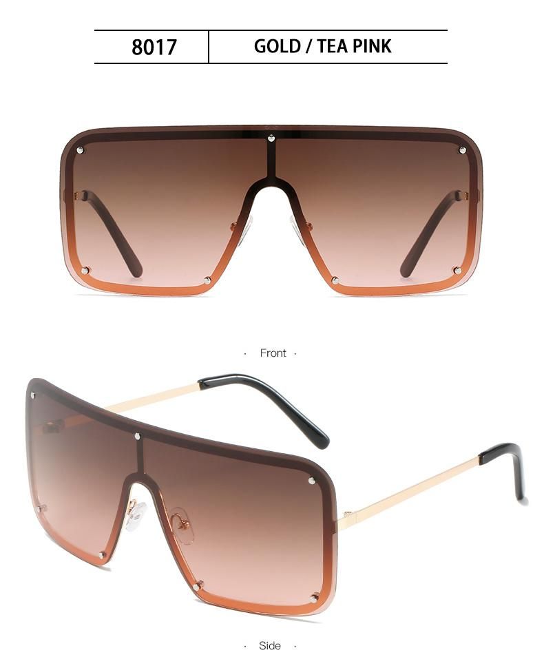 Sunglasses for New Trend Big Frame Sunglasses Female Gradient Color One-Piece Colorful Sunglasses Cross-Border Ins Square Glasses