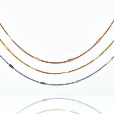 14K 18K Stainless Steel Gold Plated Surgical Steel Fashion Accessories Round Snake Chain Jewellery for Custom Necklace