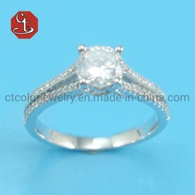 Classic Luxury Real Solid 925 Sterling Silver Ring 3A Cubic Zircon Wedding Jewelry Rings Engagement For Women