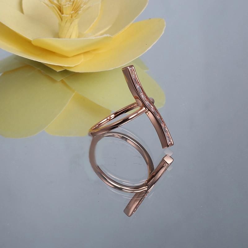 Hip Hop Big Cubic Zirconia Moissanite Fashion Accessories Fashion Jewelry Gold Plated Charm Women Trendy Ring