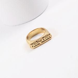 Women Fashion Jewelry 18K Gold Plated Stainless Steel Baby Girl Ring