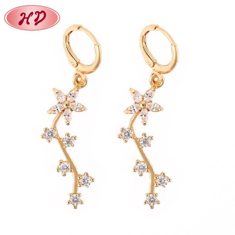 Costume 2020 Fashion Dubai 18K 24K Gold Fine Gemstone Jewelry Drop Earring