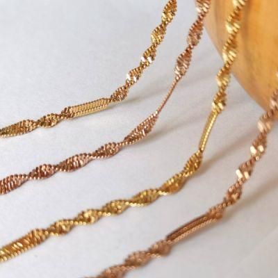 Popular Necklace for Jewelry Design Push Twisted Embossed Bulk Chain
