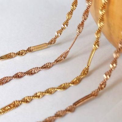 Popular Necklace for Jewelry Design Push Twisted Embossed Bulk Chain