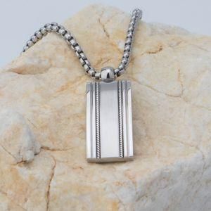 Simple Stainless Steel Square Pendant Necklace
