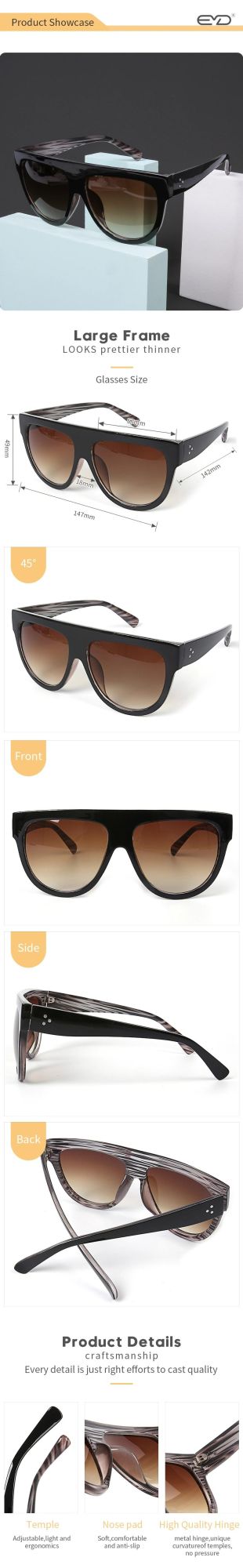 PC UV 400 Rivet Decorated Fashion Sunglasses Luxury Factory Sunglasses Classic Frame Sunglasses