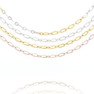 New Stainless Steel Polished Cable Chains Bracelet Fashion Jewelry Layering Necklace for Pendants Charms Jewellery Design