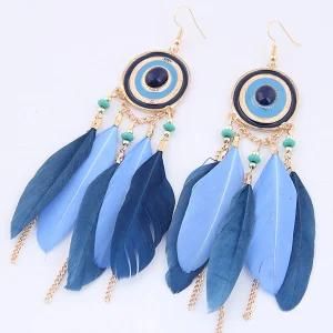 Fashion Jewelry Fashion Earrings Costume Jewelry Evil Eye Earrings Feather Earrings Bohemia Disk