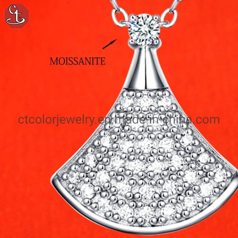 Hot Sale skirt pendant Moissanite Diamond Necklace Fashion Women′s Jewelry