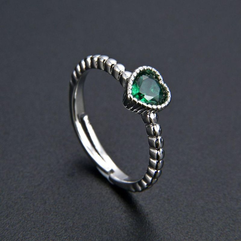 Billed Zircon CZ Color Drill Opening Adjustable Ring