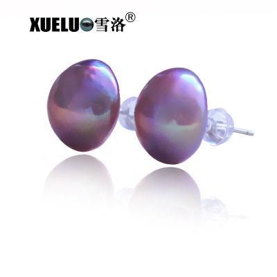 Cheap Half Round Natural Cultured Freshwater Mabe Pearl Stud Earrings Wholesale in Bulk