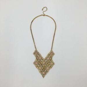 Fashion Alloy Mesh with Acrylic Stone Necklace
