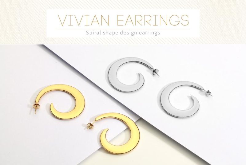 2021 Trendy Spiral Shape Design Huggie Earrings Customized Jewelry Earrings