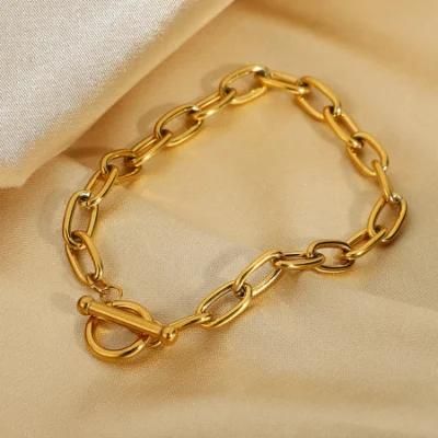 Stainless Steel Jewelry Ancher Chain Bracelet 14K/18K Gold Plated