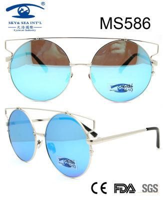 Popular Special Design Round Shape Women Metal Sunglasses (MS586)