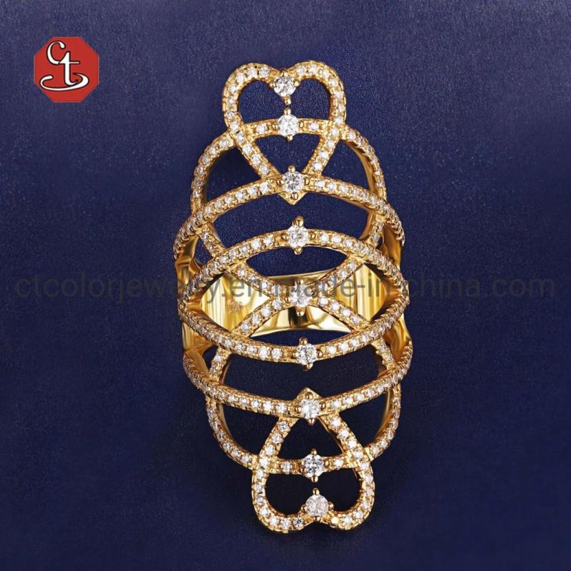 2021 Fashion Jewelry Silver Heart Ring with Cubic Zircon