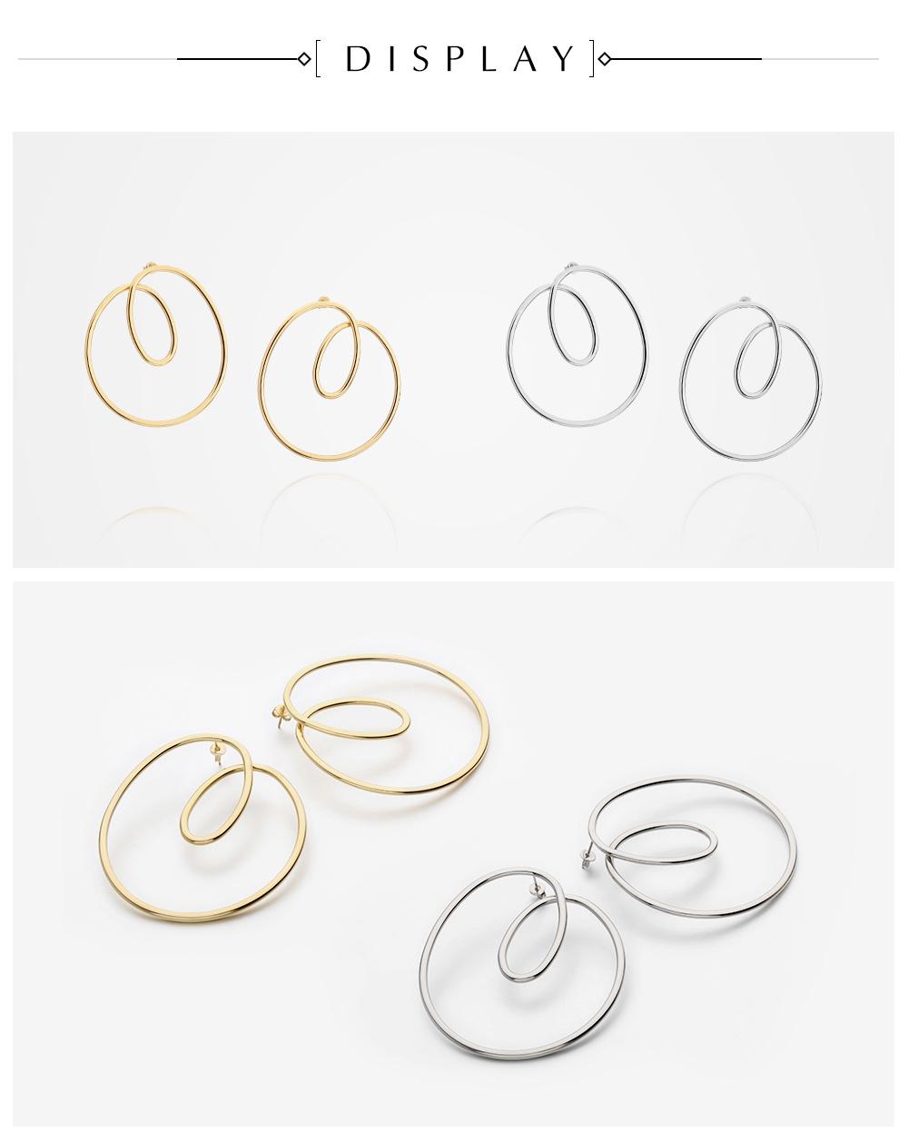 New Arrival Costume Fashion Simple DIY Stainless Steel Earrings